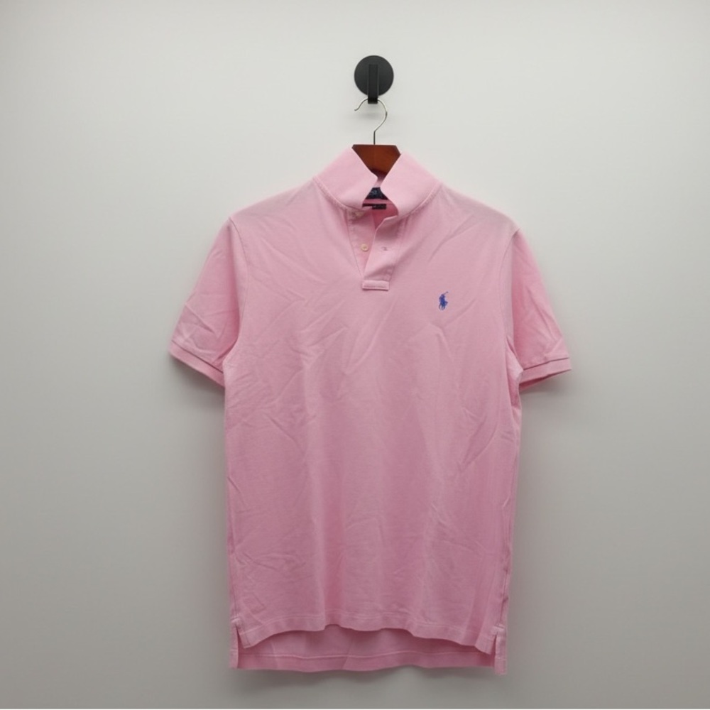 Polo Ralph Lauren Pink Classic Fit Pique Polo Shirt Blue Pony Embroidered M